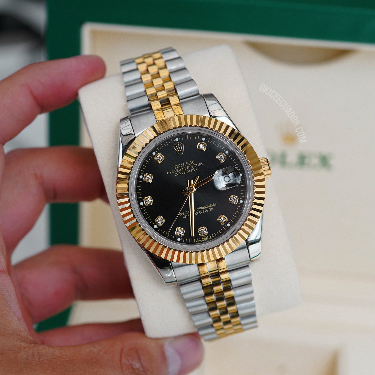 ROLEX OYSTER DATEJUST DUAL TONE DIAMOND INDICATOR 40mm