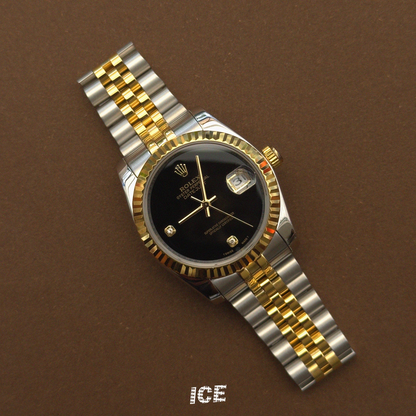 ROLEX DATEJUST BLACK DIAL 36MM