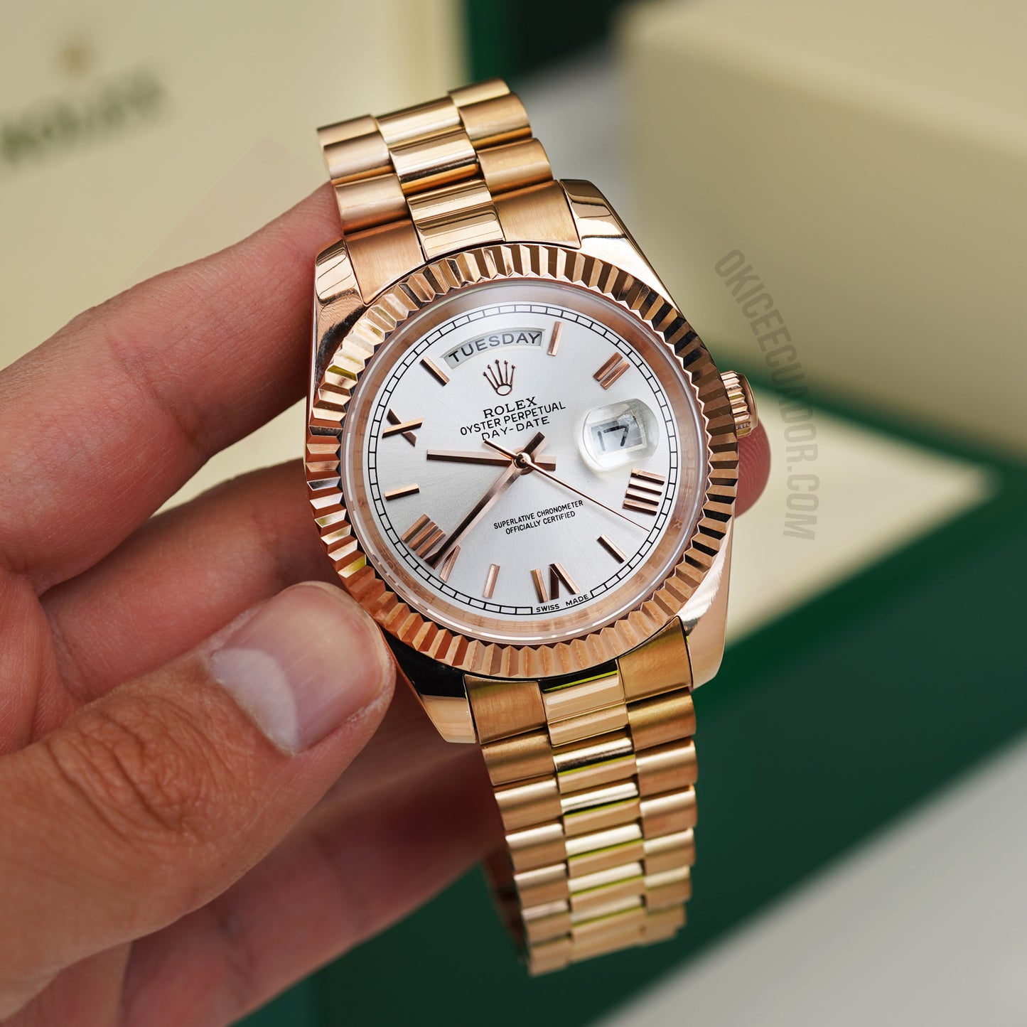 DAY-DATE EVEROSE WHITE DIAL