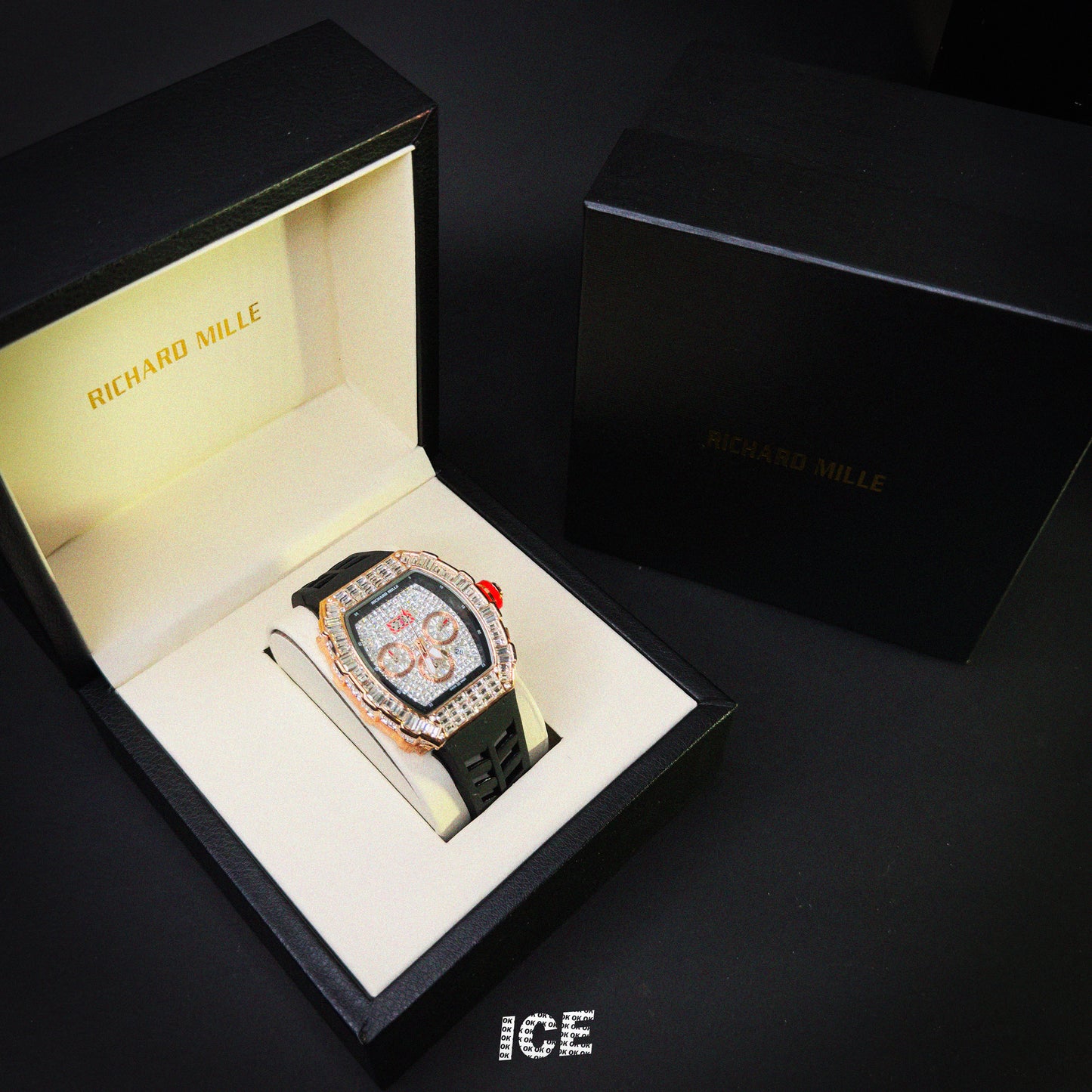 RICHARD MILLE FULL ICE ROSE GOLD