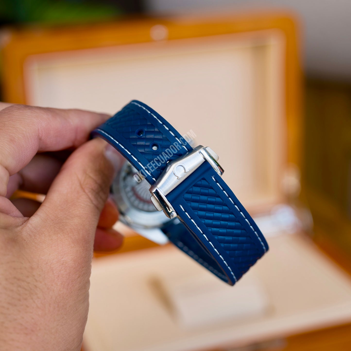 OMEGA AQUATERRA BLUE TEAK STRAP