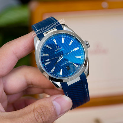 OMEGA AQUATERRA BLUE TEAK STRAP