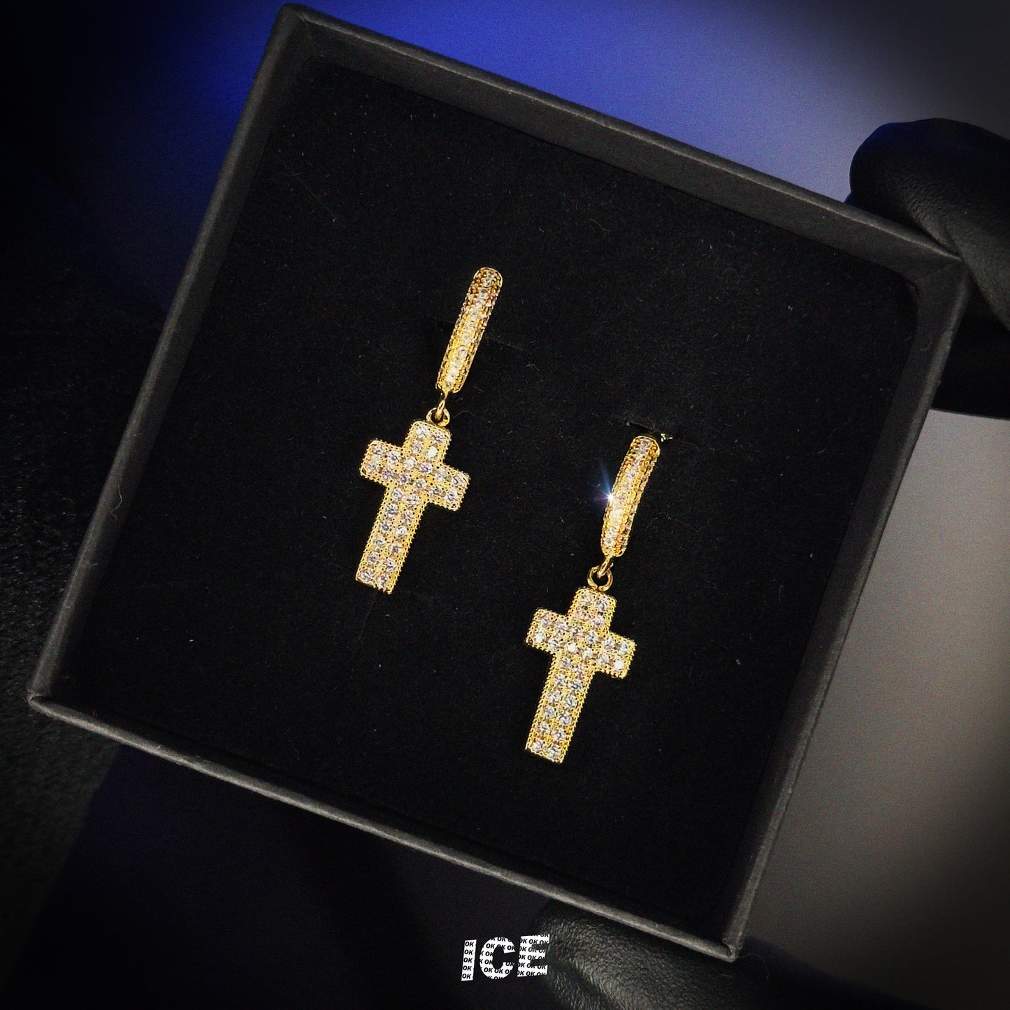 PENDIENTES CROSS DOBLE FILA