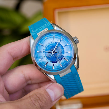 OMEGA AQUATERRA WORLDTIMER TEAK STRAP