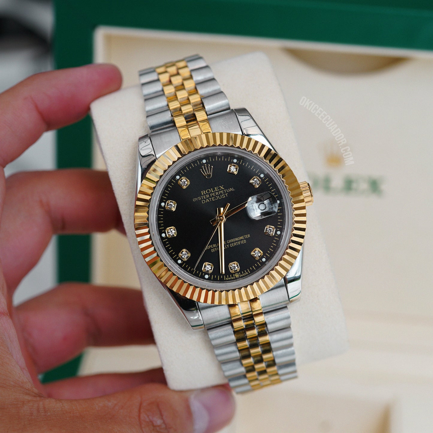 ROLEX OYSTER DATEJUST DUAL TONE DIAMOND INDICATOR