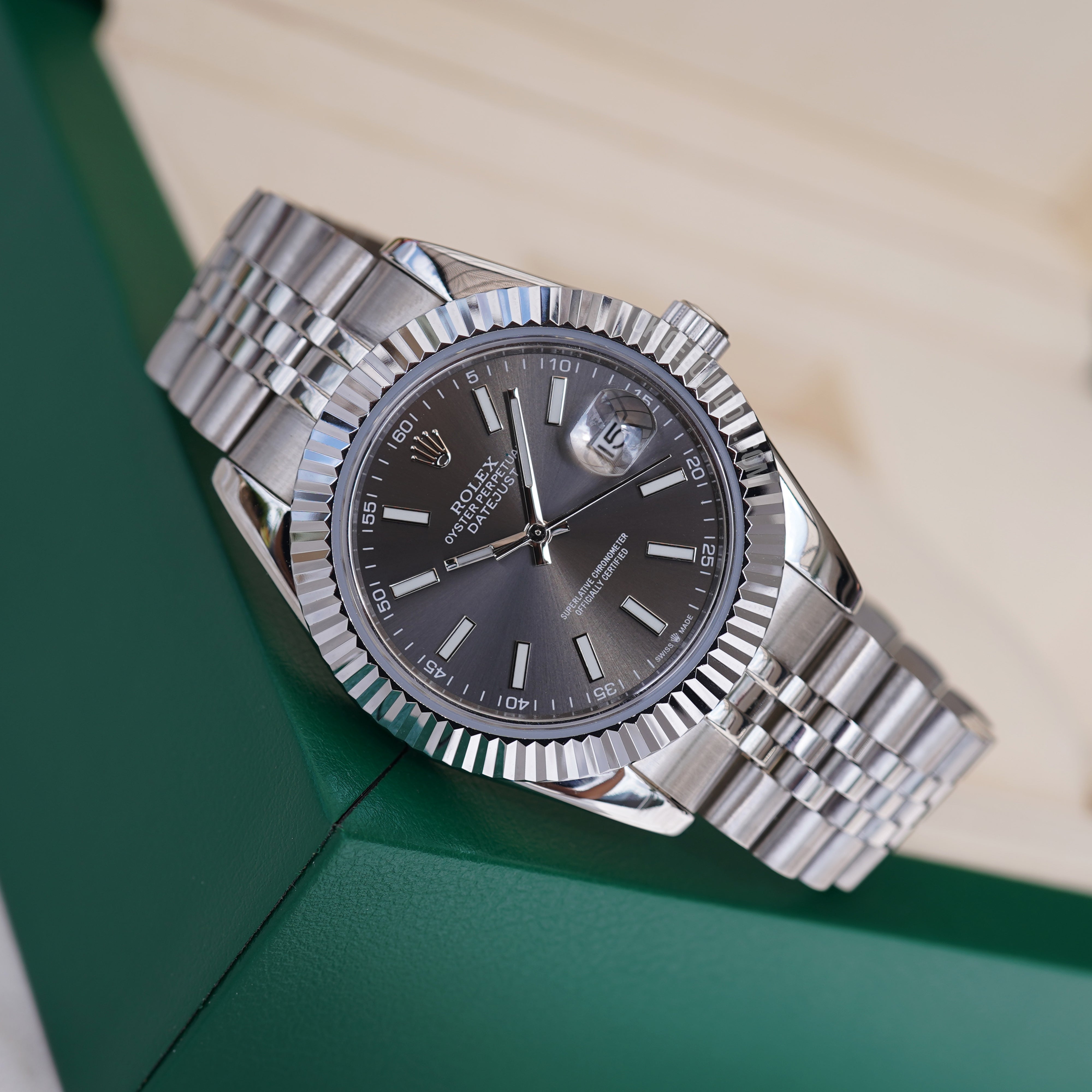 Rolex Grey ROLEX OYSTER PERPETUAL DATEJUST GRAY – OK ICE
