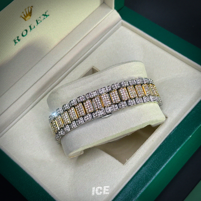 ROLEX PRESIDENT FULL ICE DUAL TONE