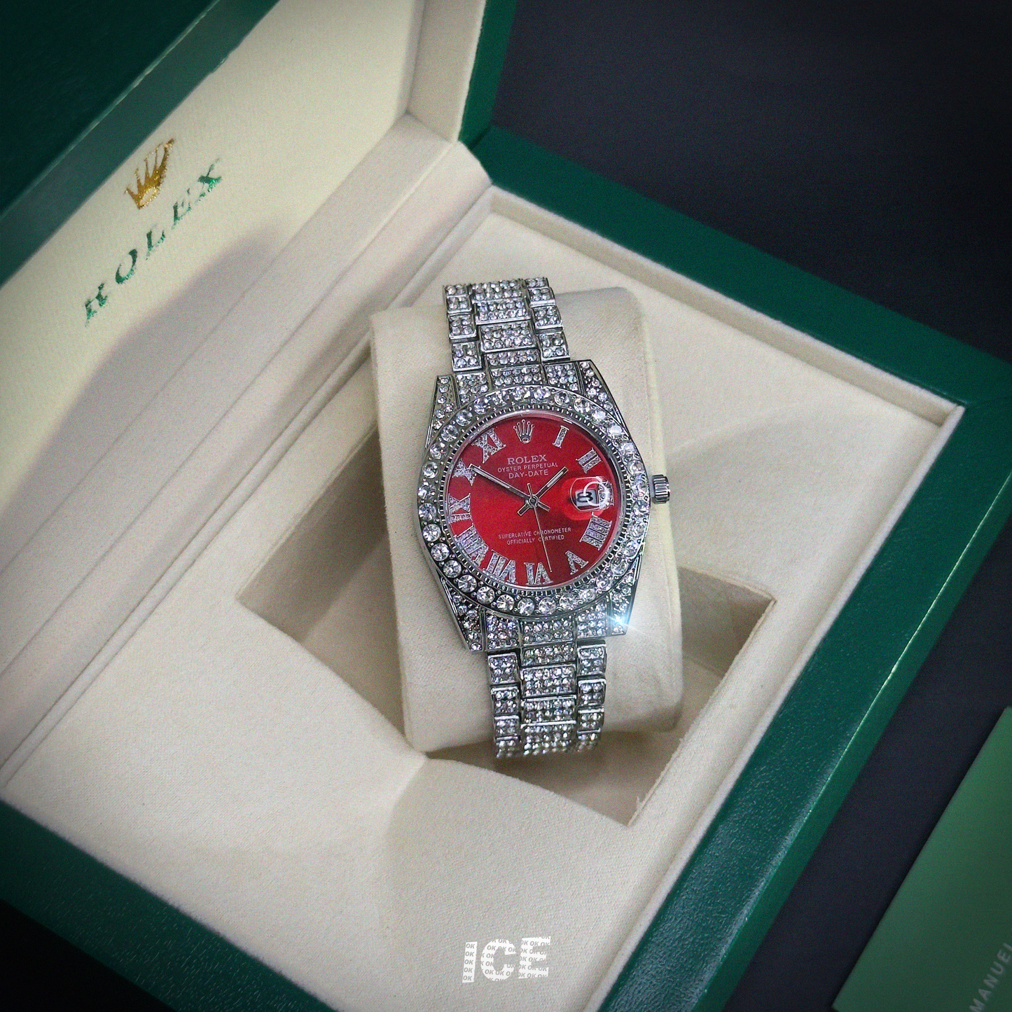 ROLEX PRESIDENT FULL ICE RED FACE