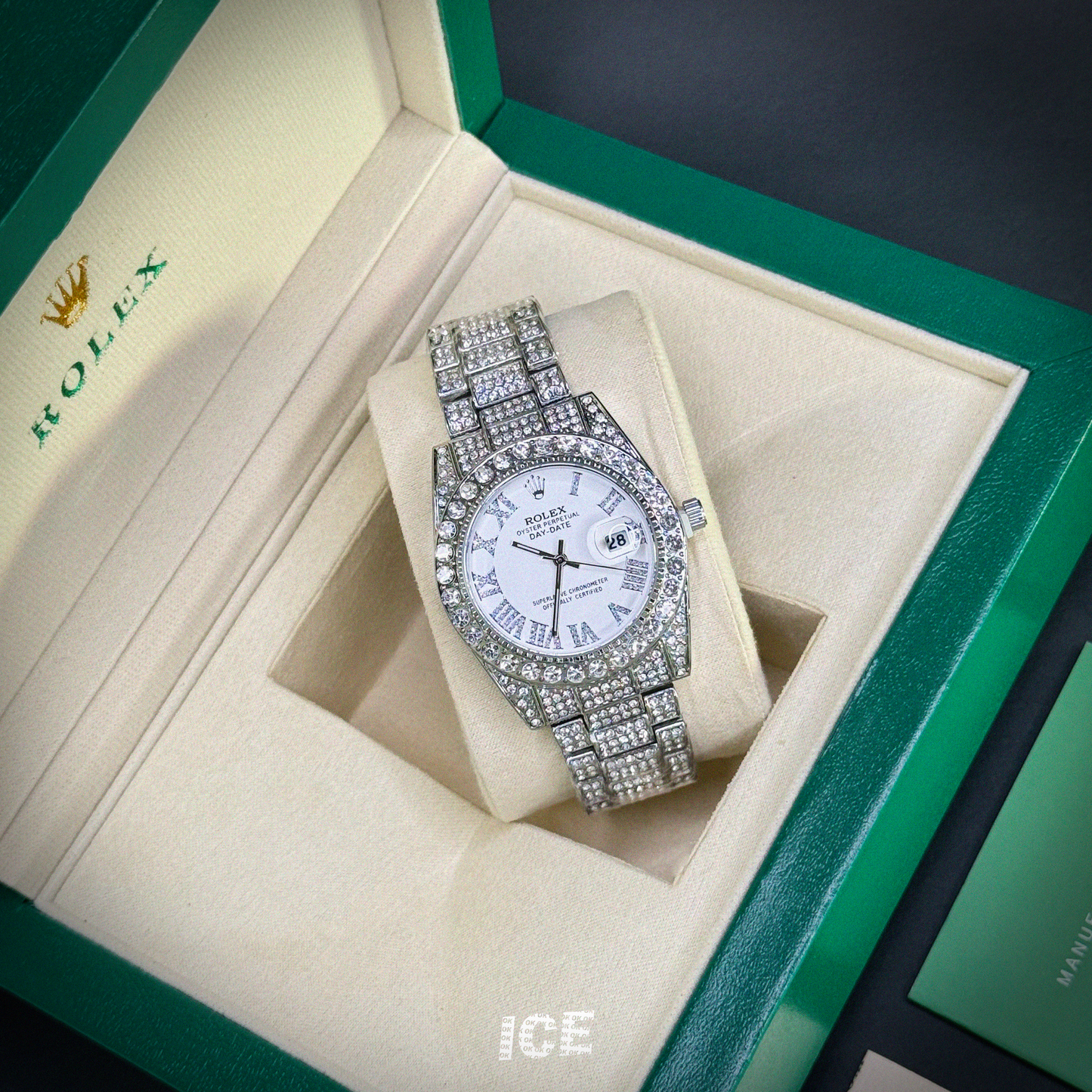 ROLEX PRESIDENT FULL ICE WHITE FACE