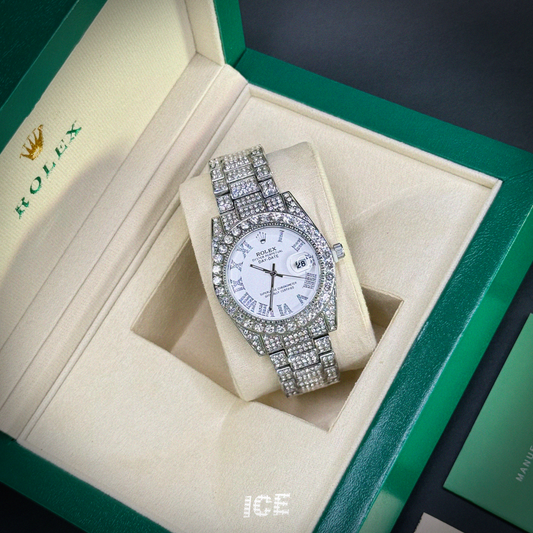 ROLEX PRESIDENT FULL ICE WHITE FACE