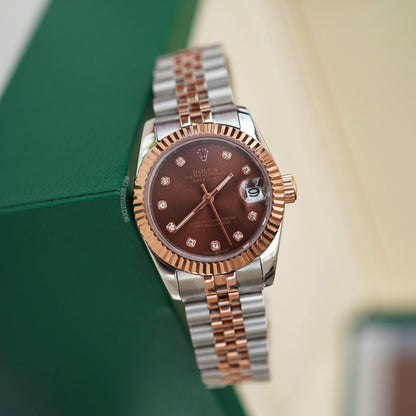 DATEJUST 28MM LADY ROSE CHOCOLATE