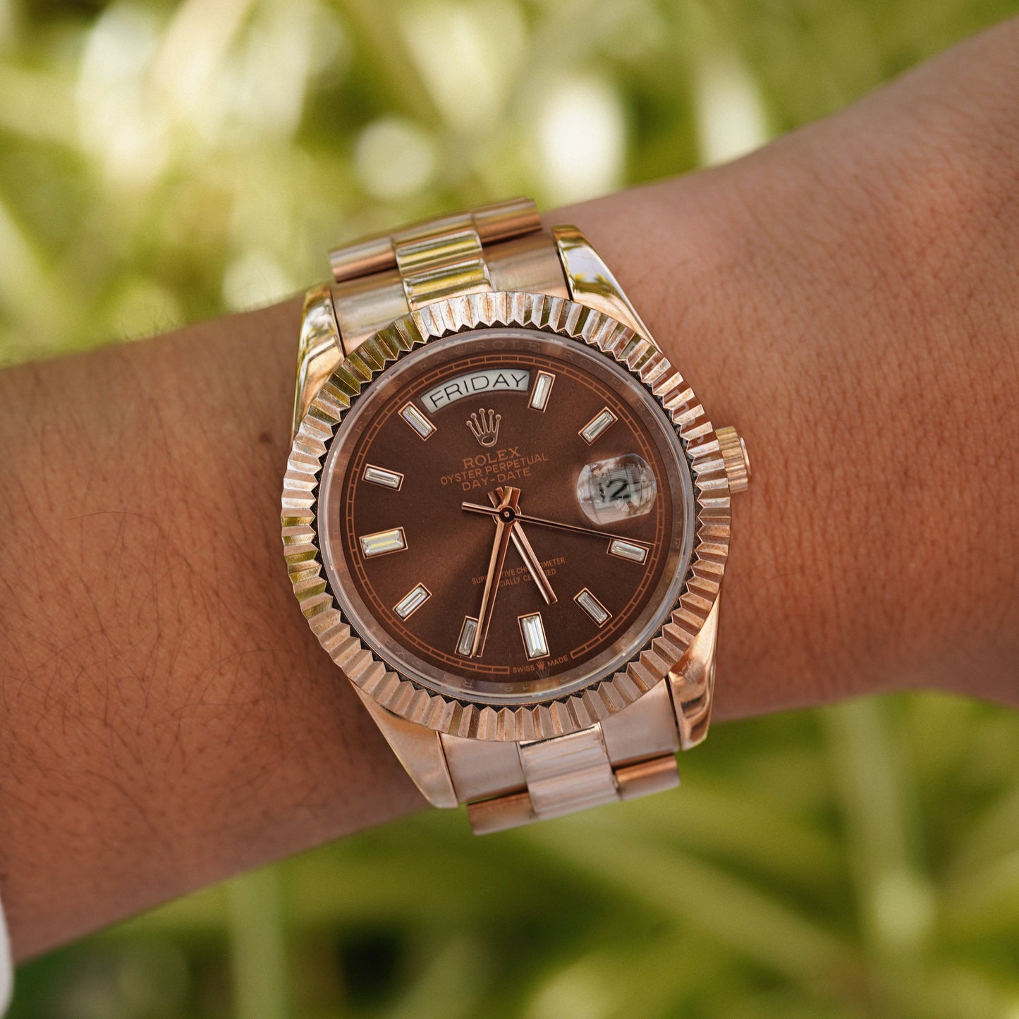 ROLEX DAY DATE ROSE BAGUETTE