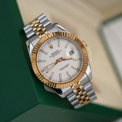 DATE 41MM BICOLOR GOLD&WHITE