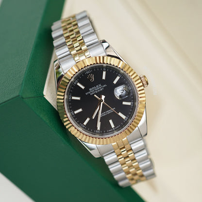 DATEJUST BLACK DIAL BICOLOR